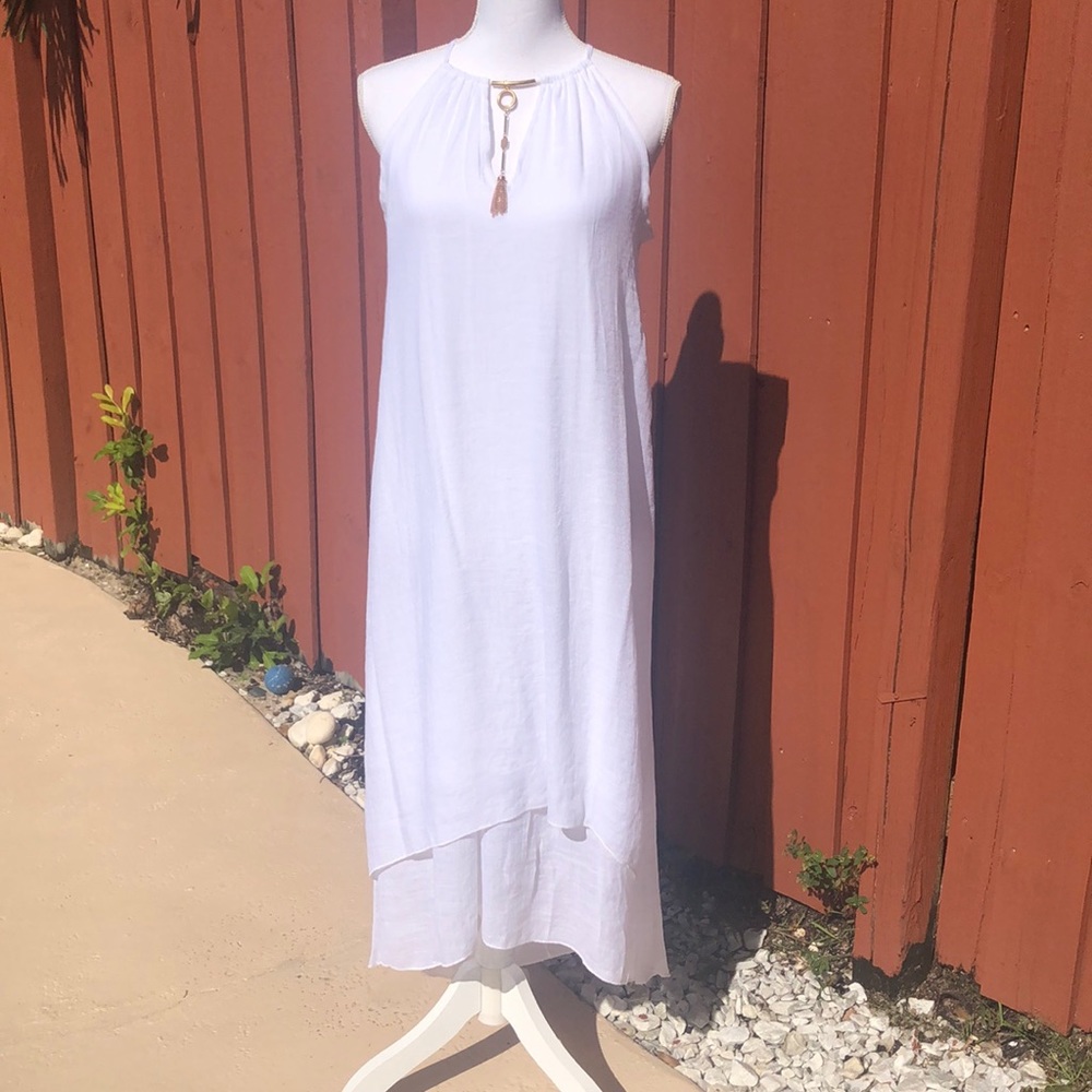 NWT White High-Low Maxi Dress